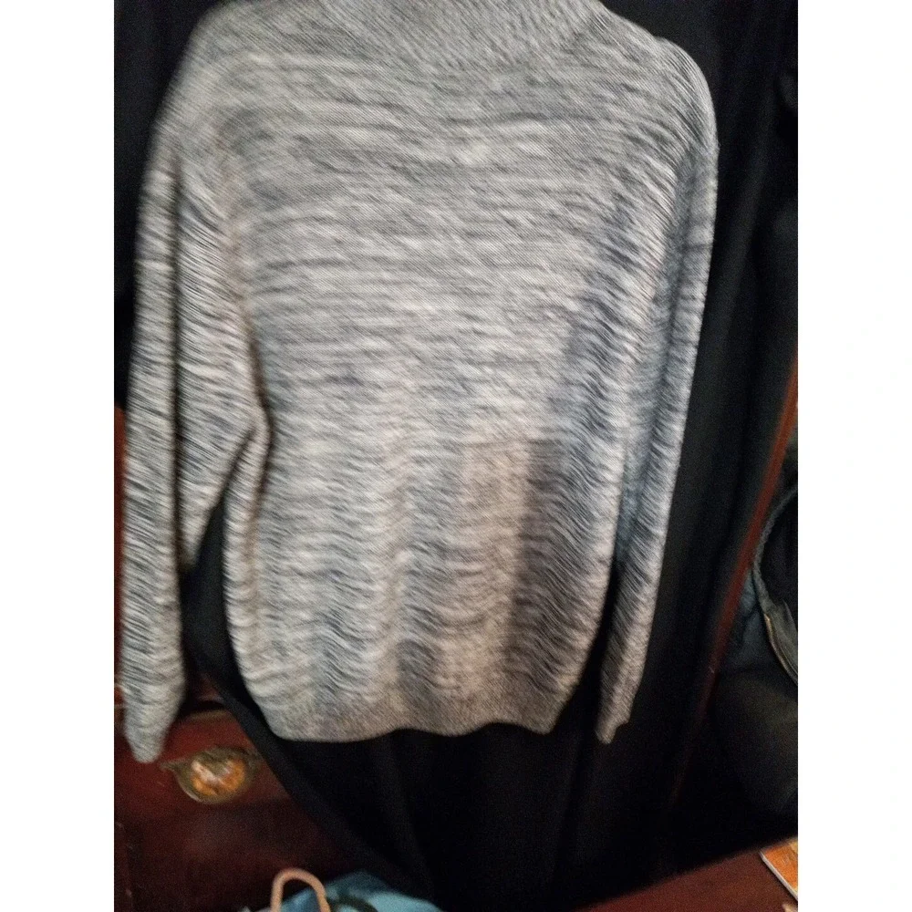 Haagar mens XL cotton knit full zip pocket sweater Black Gray Blue Lite Wear